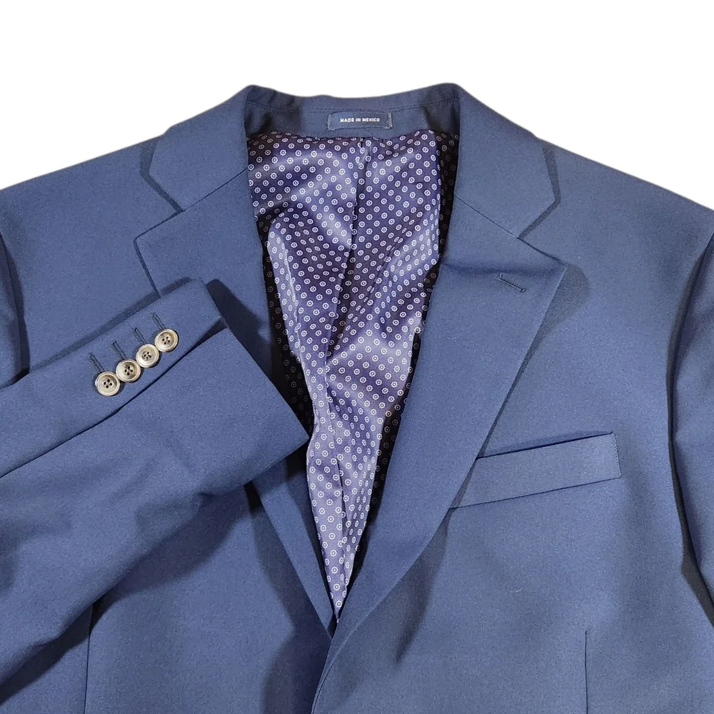 Stafford Performance Travel Blazer Men's 42S Blue Lightweight Stretch Sport Coat - Picture 1 of 9